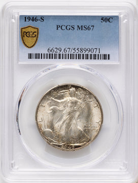 1946-S 50C Walking Liberty Half Dollar PCGS MS67