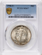 1946-S 50C Walking Liberty Half Dollar PCGS MS67