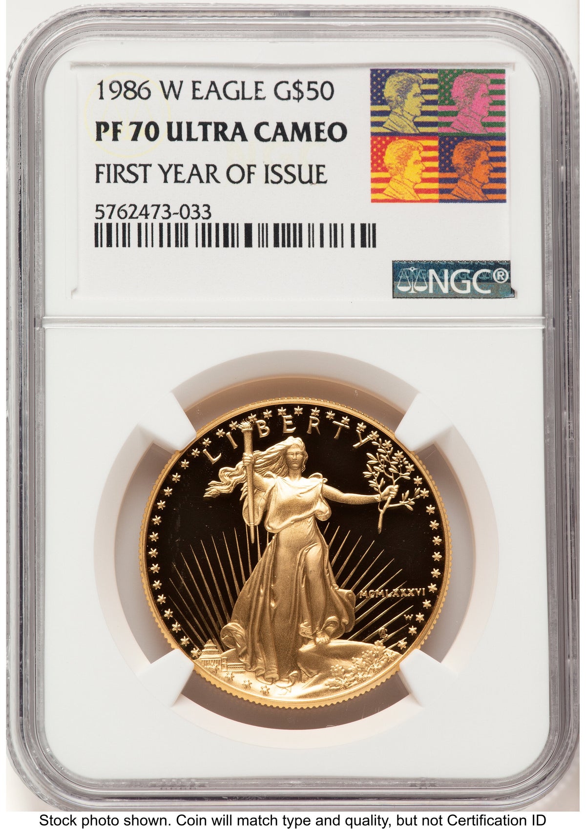 1986-W Proof Gold Eagle 1 oz Reagan Bust Art First Year of Issue NGC PF70