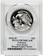 2018-W Palladium Eagle 1 oz FS Reagan Legacy Series Michael Reagan Picture PCGS PR70