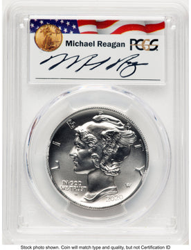 2020-W Palladium Eagle 1 oz Burnished FDI Reagan Legacy Series Michael Reagan PCGS MS70