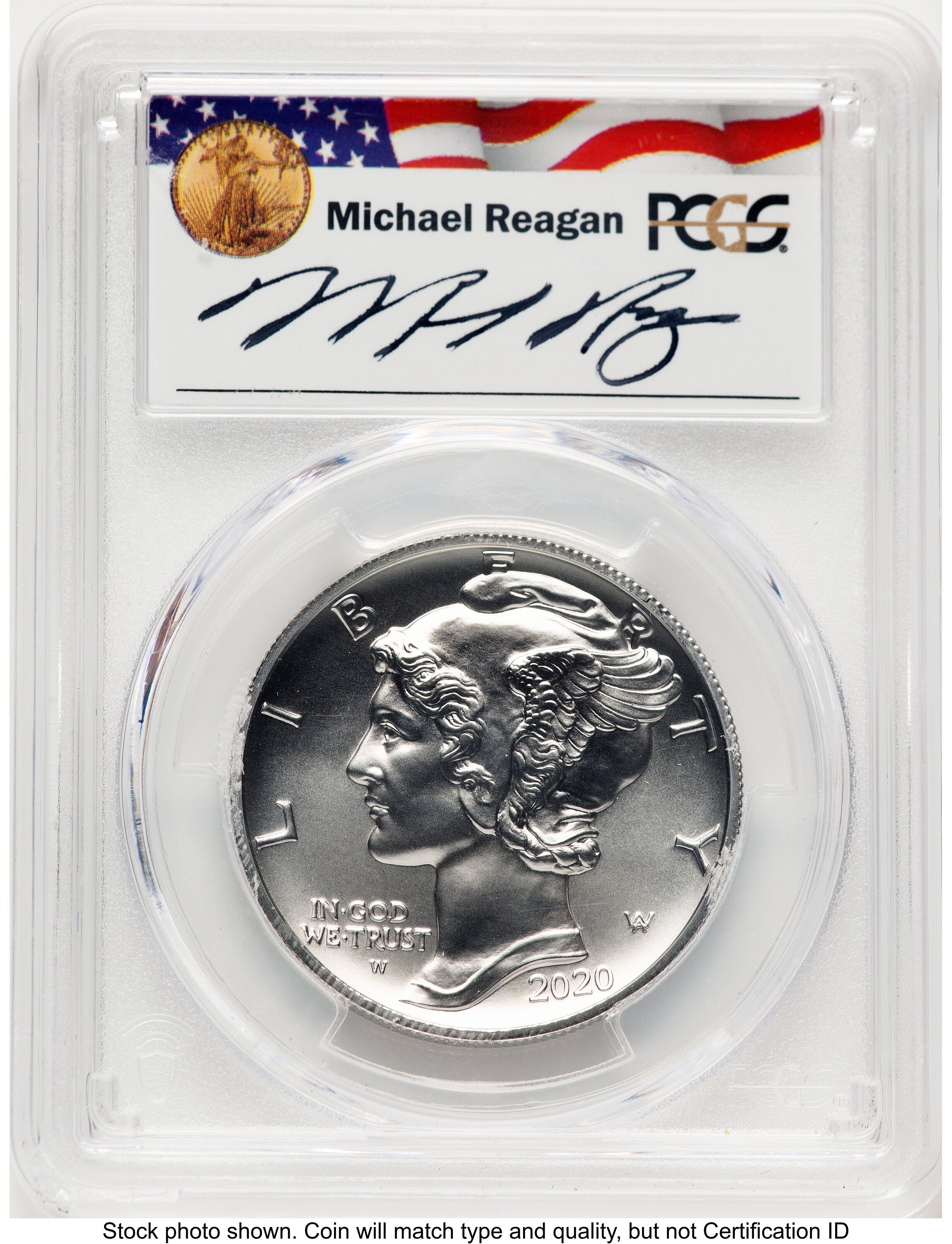 2020-W Palladium Eagle 1 oz Burnished FDI Reagan Legacy Series Michael Reagan PCGS MS70