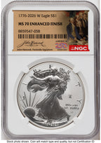 2026-W Enhanced Silver Eagle 1 oz America 250 John Hancock Label NGC MS70