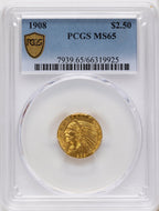 1908 $2.50 Indian Quarter Eagle PCGS MS65