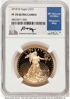 2018-W Proof Gold Eagle 1 oz NGC PF70 Ed Moy