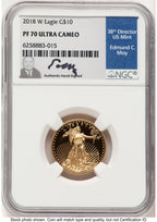 2018-W Proof Gold Eagle 1/4 oz NGC PF70 Ed Moy