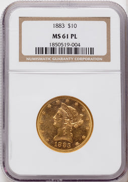 1883 $10 PL Liberty Eagle NGC MS61
