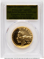 2019-W G$100 American Liberty High Relief Enhanced DMPL 2021 Exclusive Mint Release Gold Foil PCGS MS70