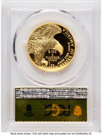 2019-W G$100 American Liberty High Relief Enhanced DMPL 2021 Exclusive Mint Release Gold Foil PCGS MS70