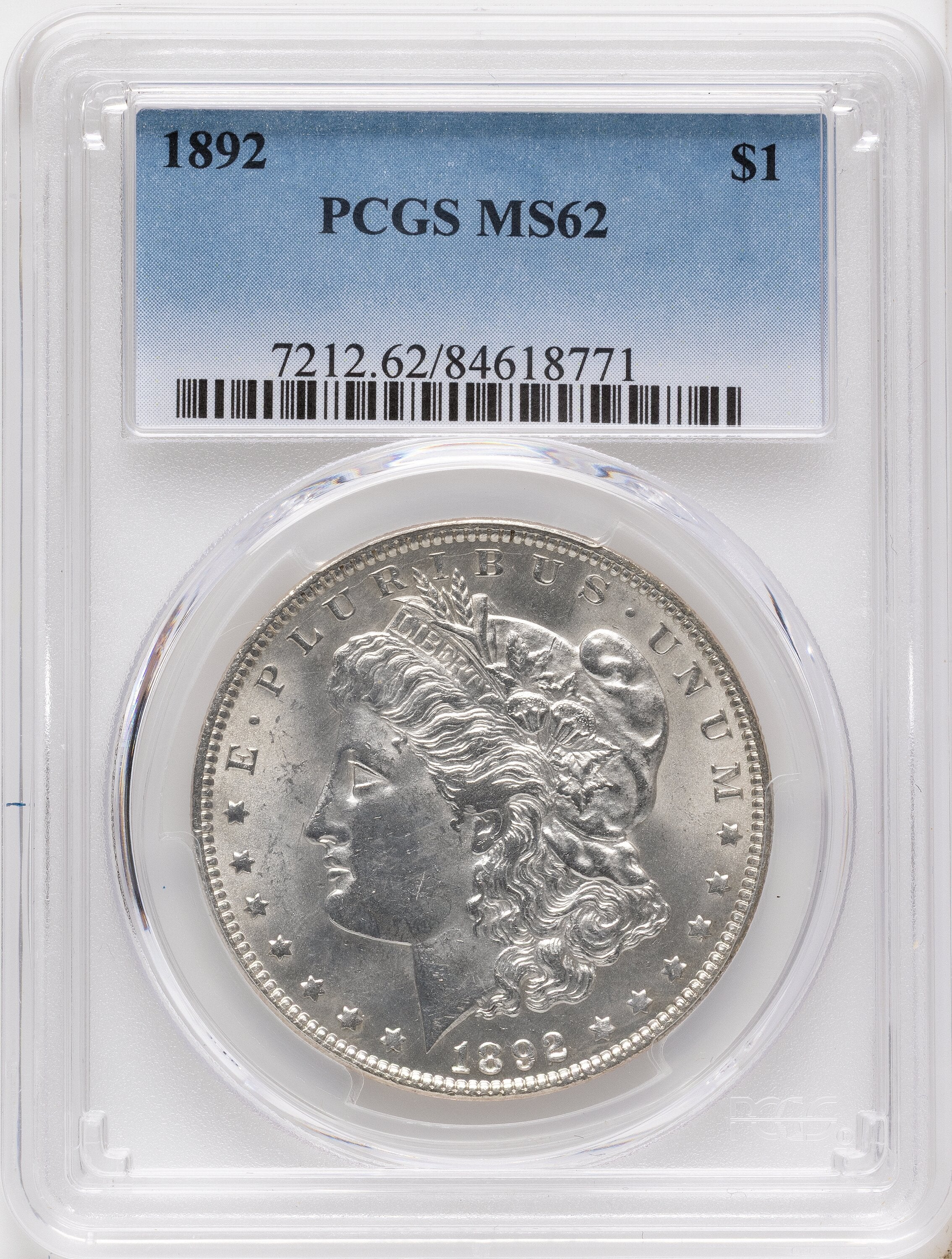 1892 Morgan Dollar PCGS MS62