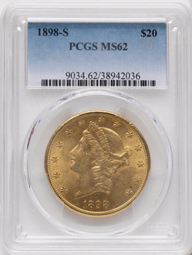 1898-S $20 Liberty Double Eagle PCGS MS62