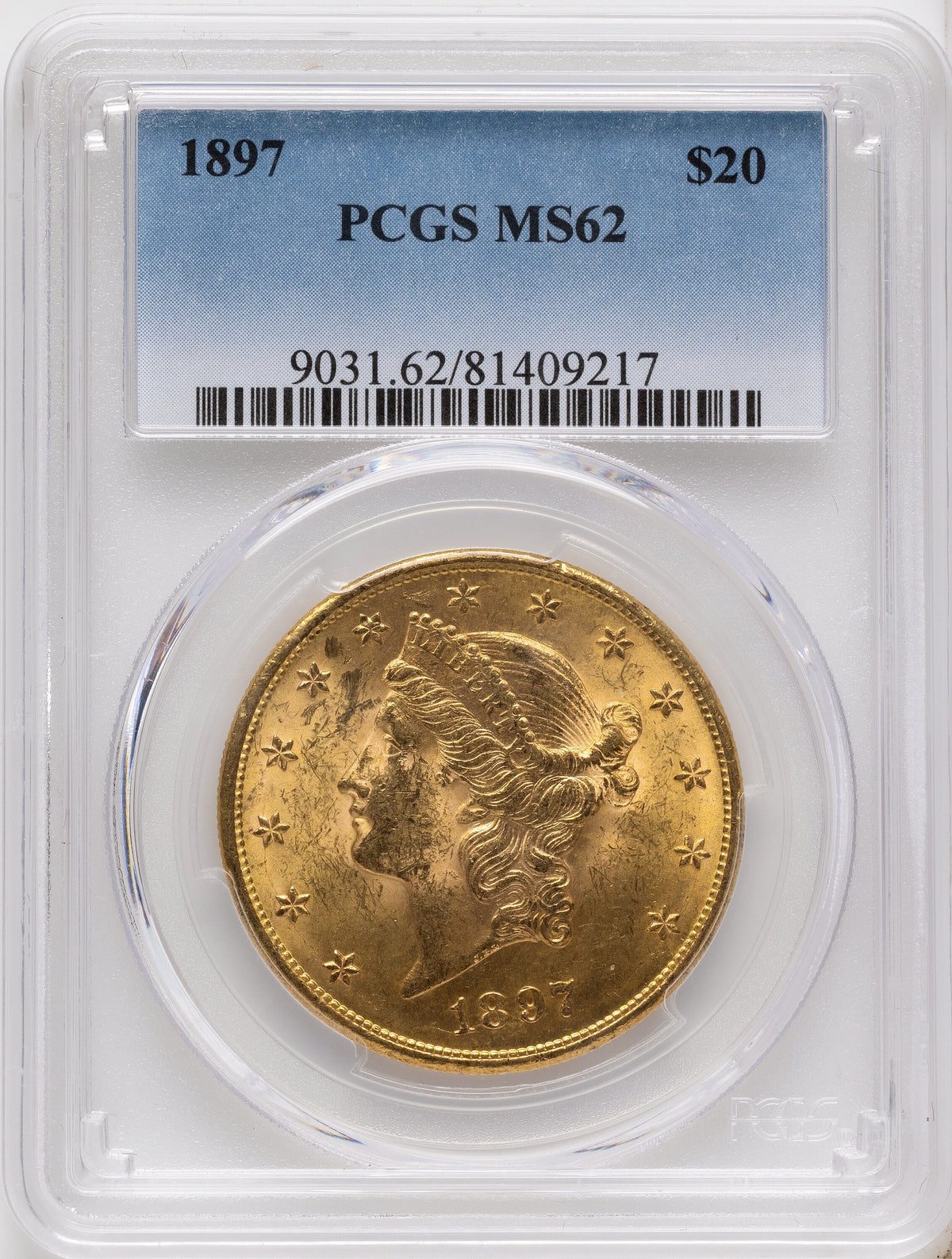 1897 $20 Liberty Double Eagle PCGS MS62