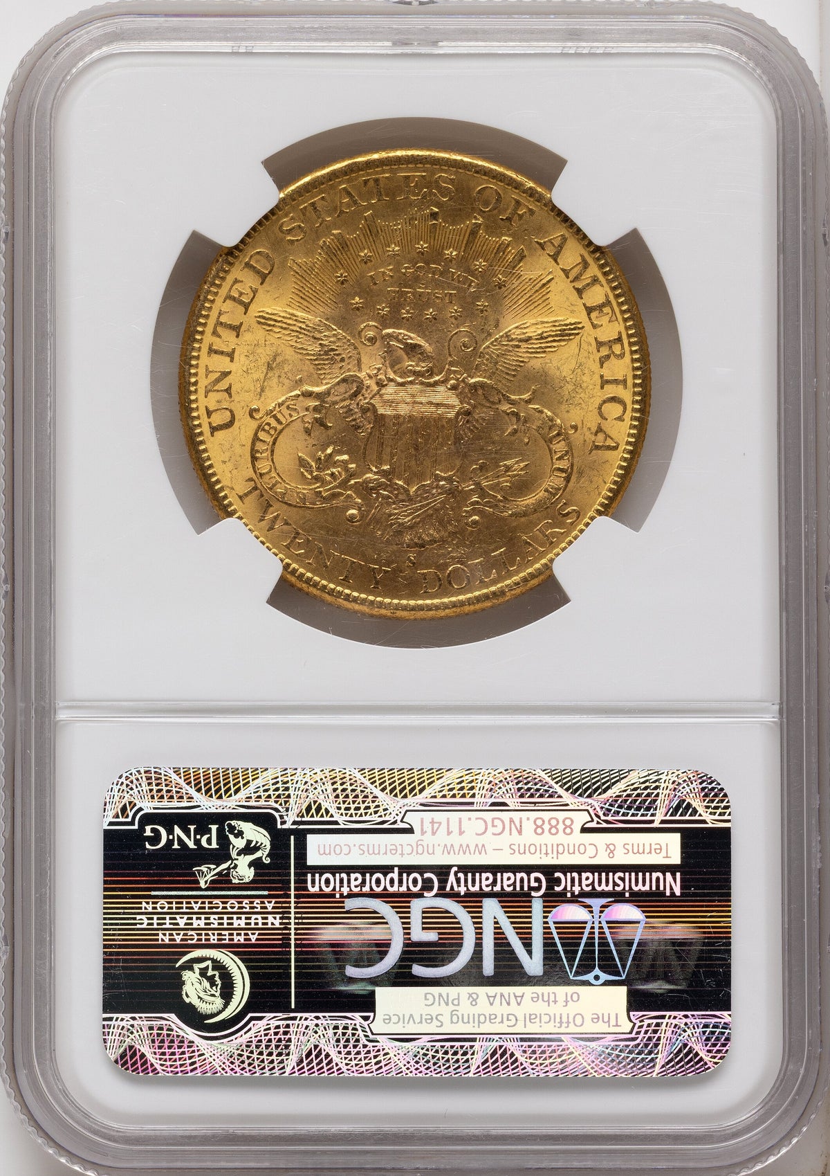 1896-S $20 Liberty Double Eagle NGC MS62