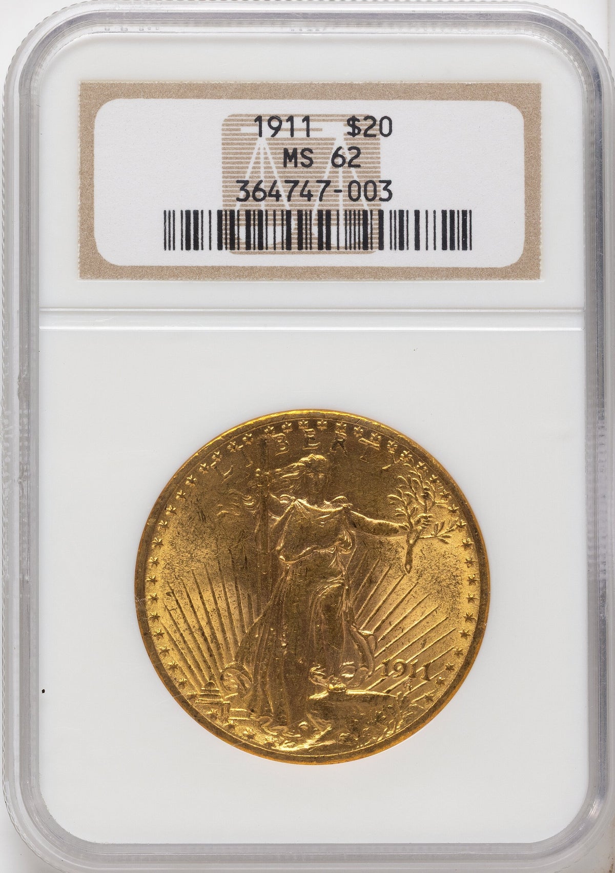1911 $20 Saint-Gaudens Double Eagle NGC MS62
