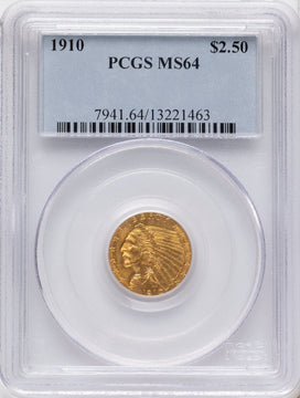 1910 $2.50 Indian Quarter Eagle PCGS MS64