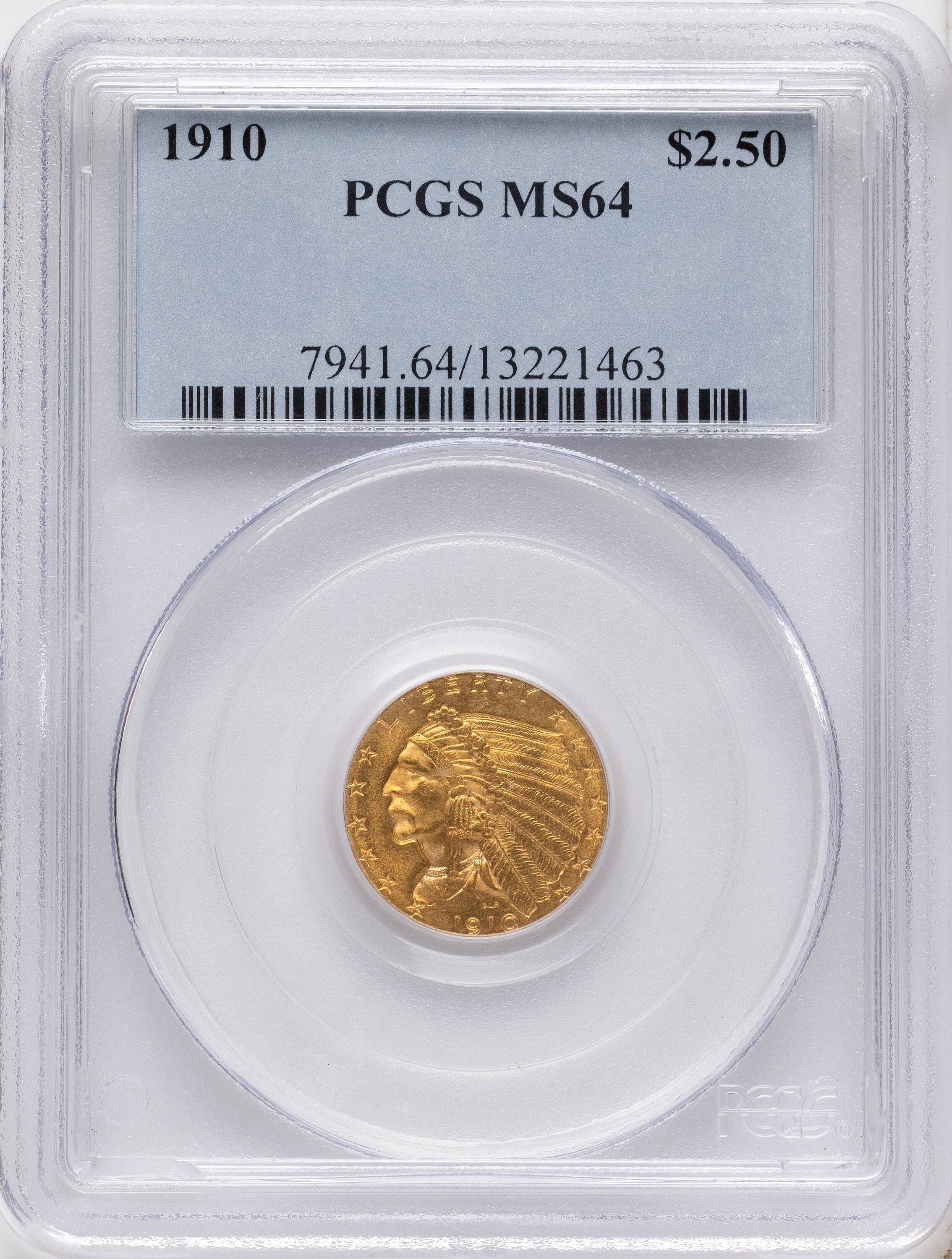 1910 $2.50 Indian Quarter Eagle PCGS MS64