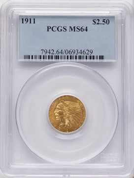 1911 $2.50 Indian Quarter Eagle PCGS MS64