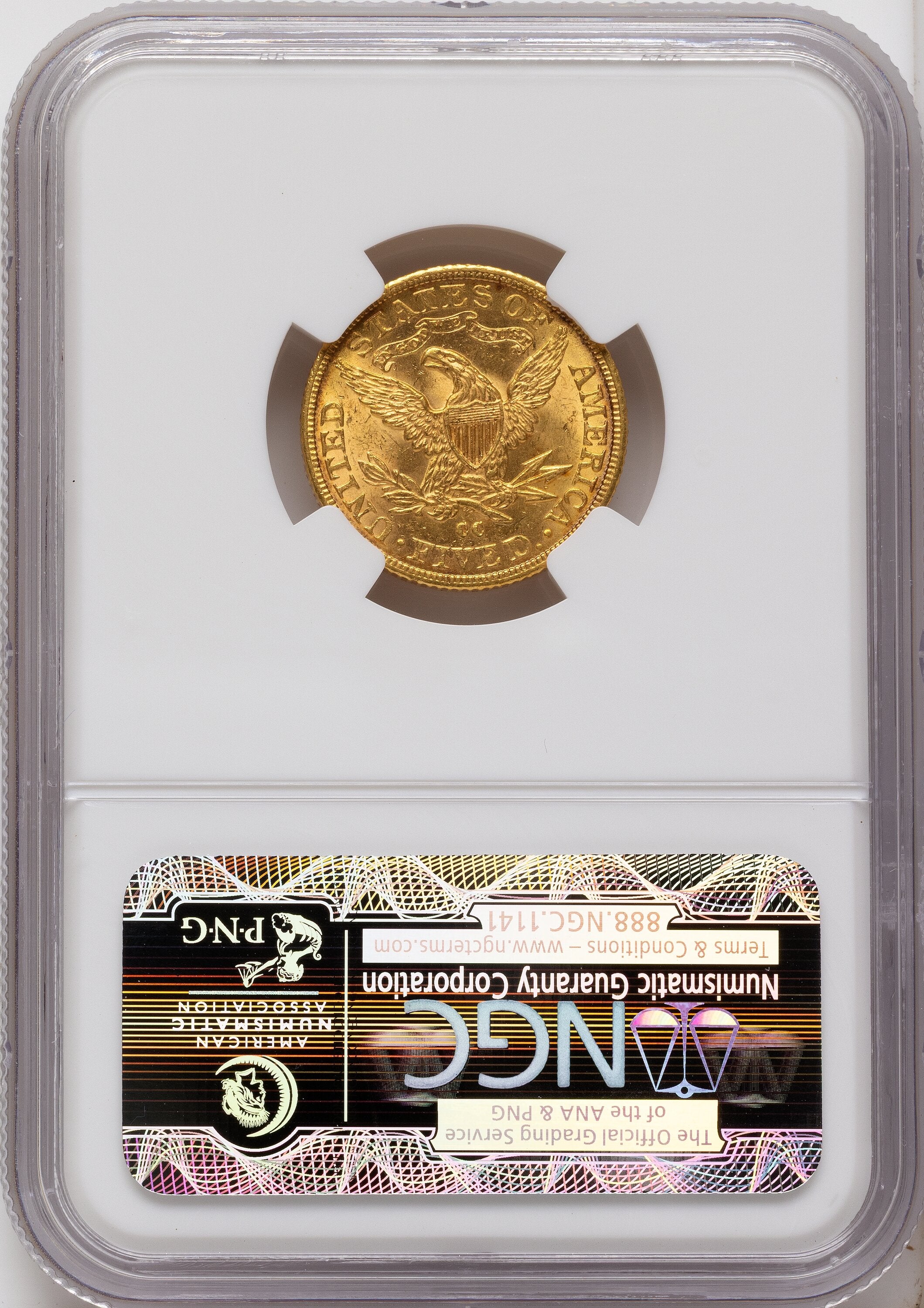 1891-CC $5 CAC Liberty Half Eagle NGC MS62