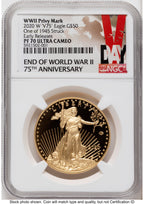2020-W Proof Gold Eagle V75 Privy One of 1945 Struck 1 oz ER V-Day Label NGC PF70