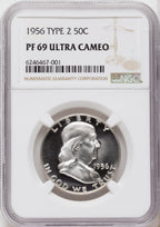 1956 50C Type 2 Proof Franklin Half Dollar NGC PR69