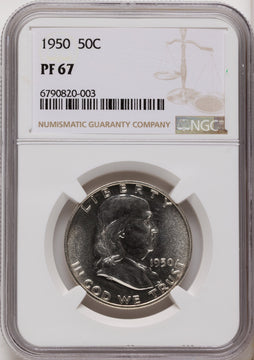 1950 50C Proof Franklin Half Dollar NGC PR67