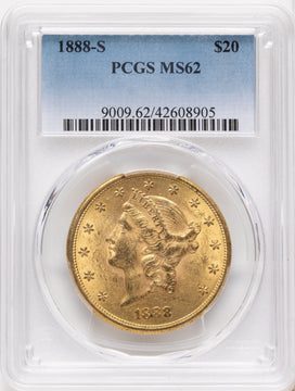 1888-S $20 Liberty Double Eagle PCGS MS62