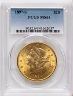 1897-S $20 Liberty Double Eagle PCGS MS64