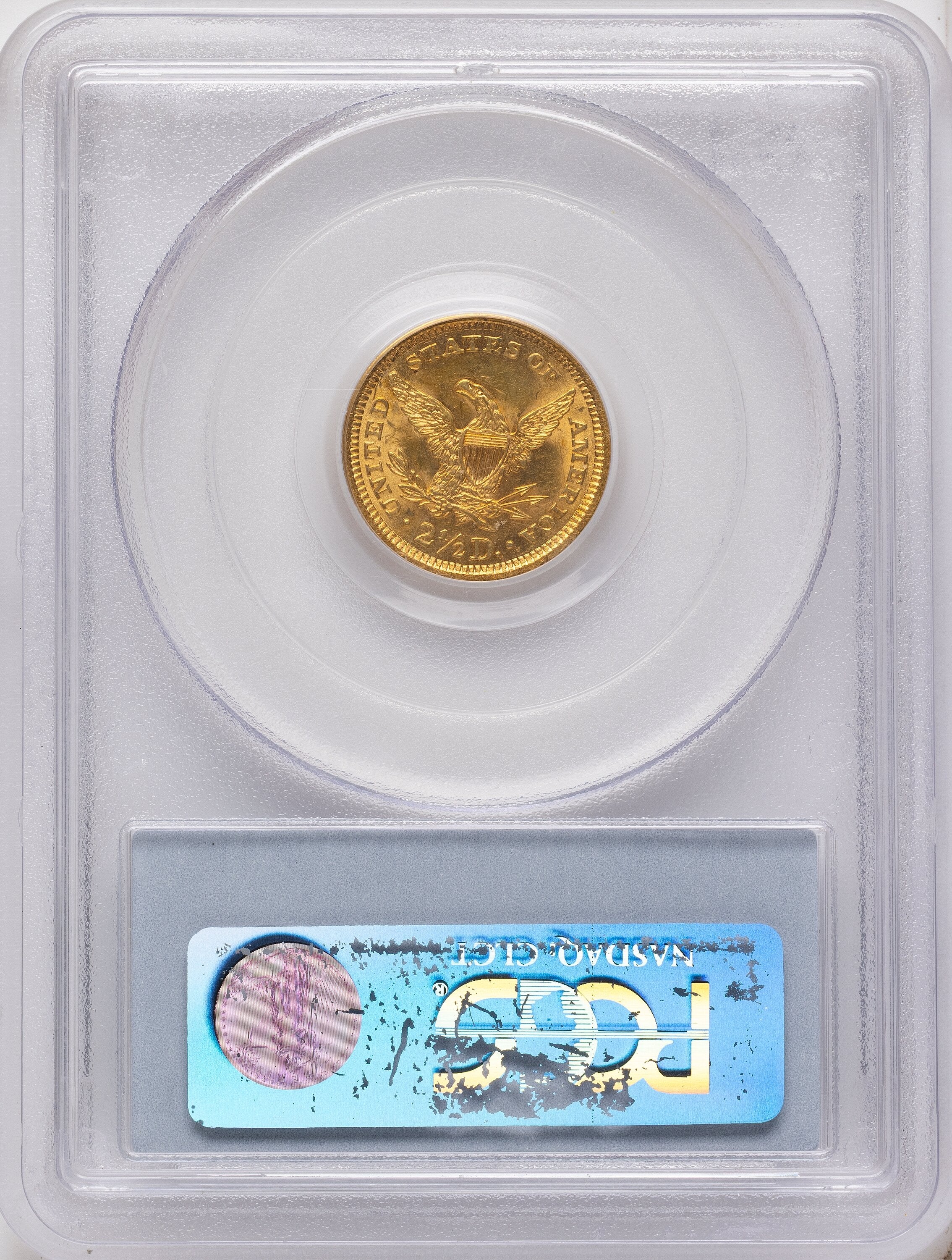 1861 $2.50 New Reverse Type 2 Liberty Quarter Eagle PCGS MS62