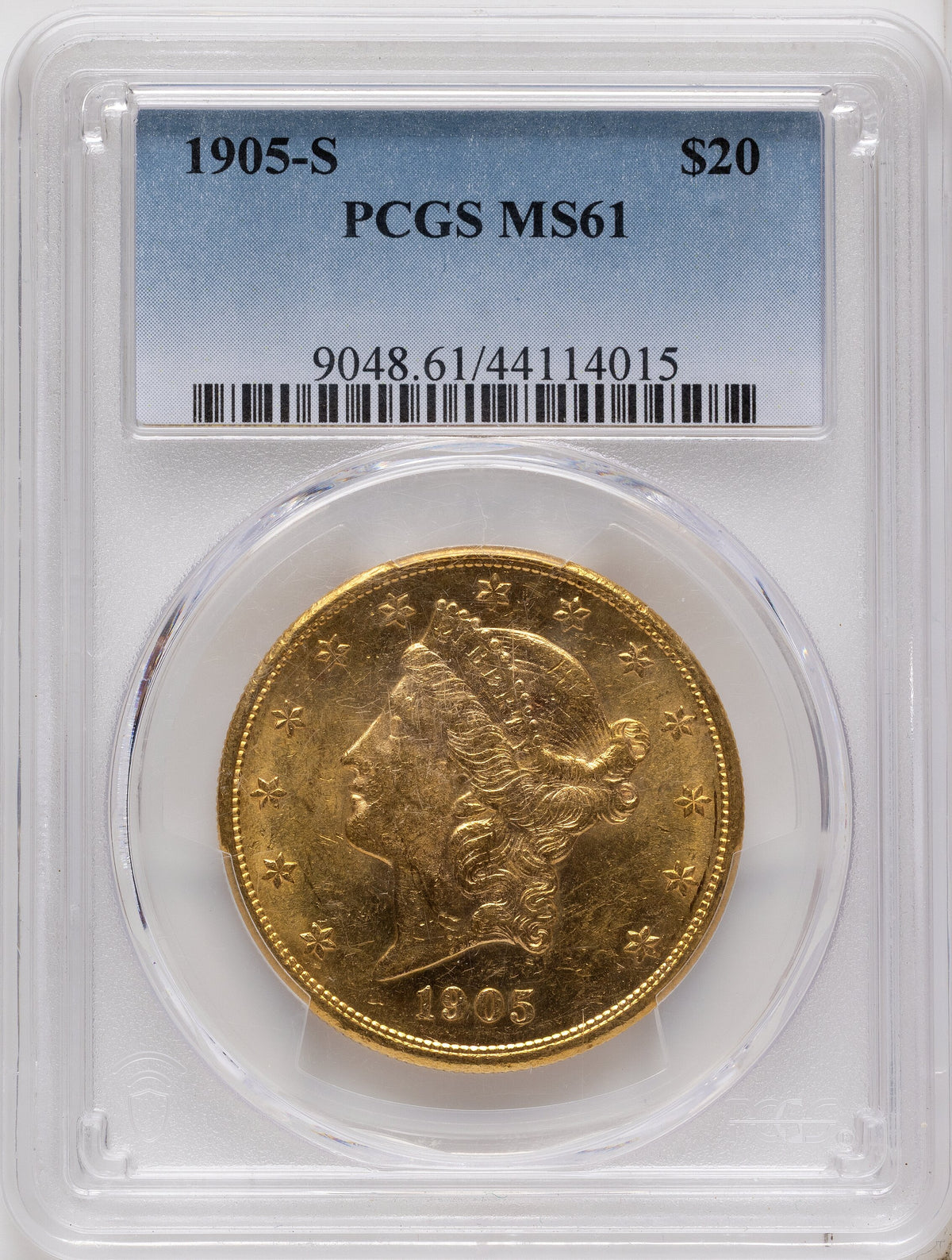 1905-S $20 Liberty Double Eagle PCGS MS61