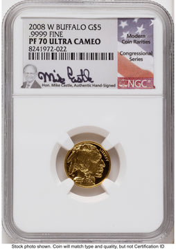 2008-W Proof Gold Buffalo 1.85 oz Mike Castle NGC PF70