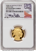 2008-W Proof Gold Buffalo 1.85 oz Mike Castle NGC PF70