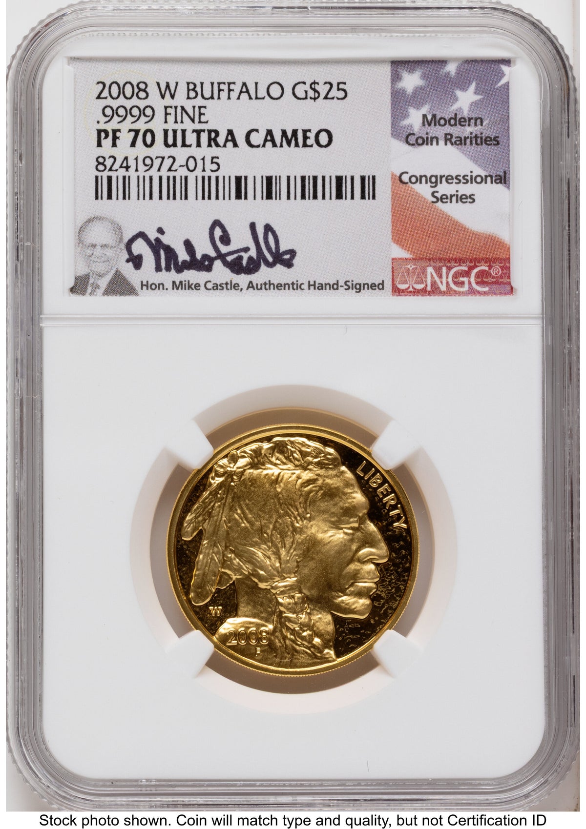 2008-W Proof Gold Buffalo 1.85 oz Mike Castle NGC PF70