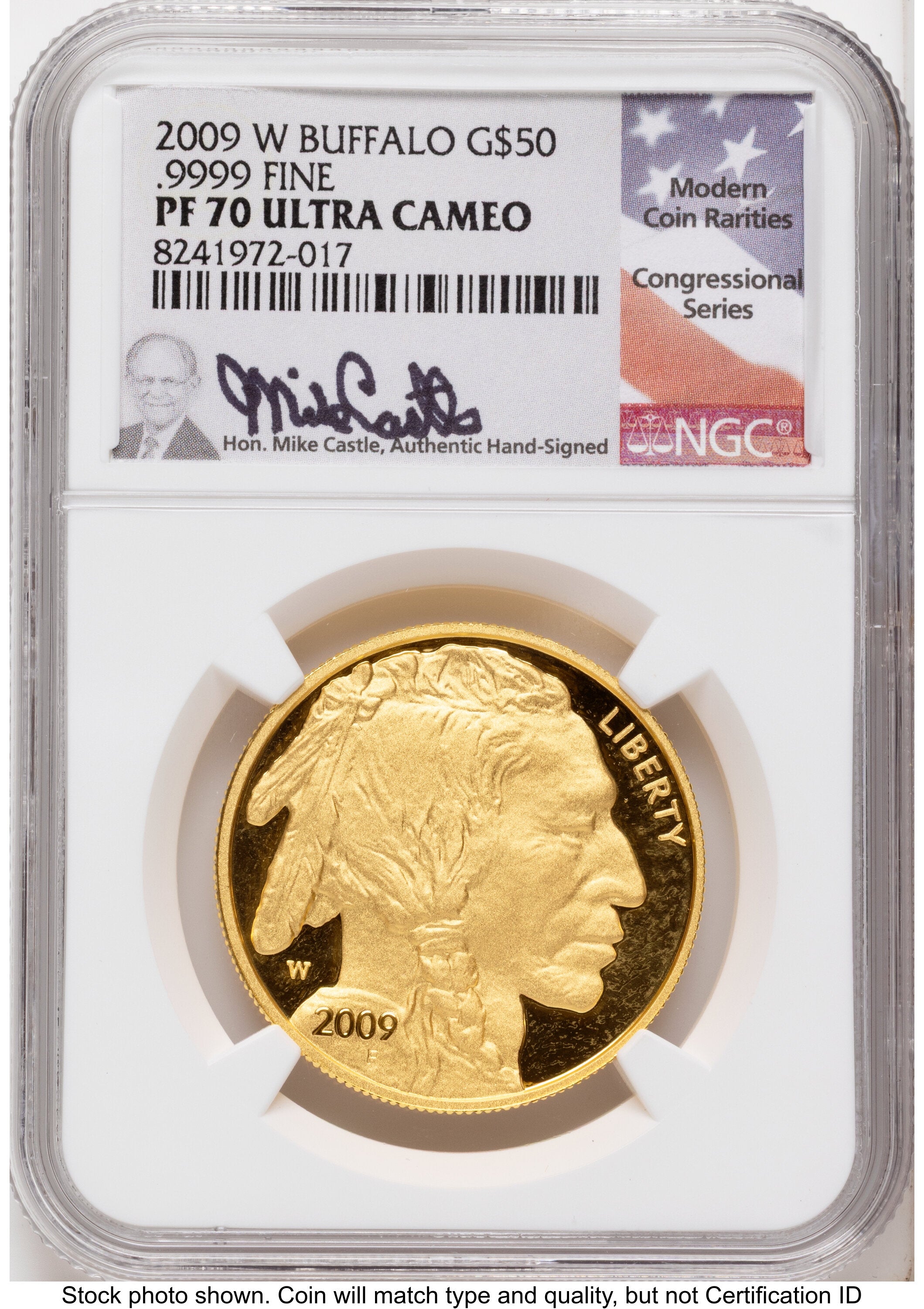 2009-W Proof Gold Buffalo 1 oz Mike Castle NGC PF70