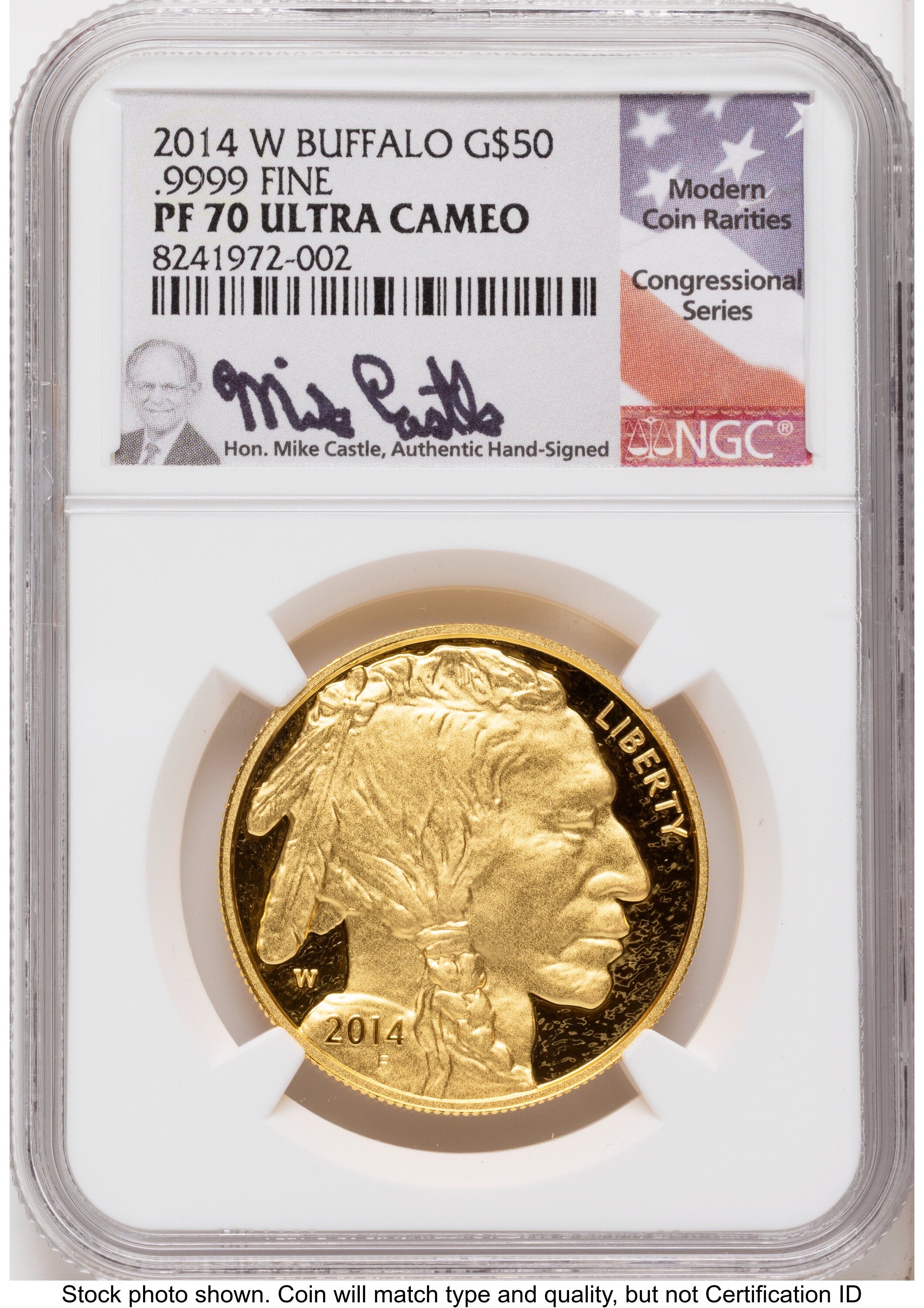 2014-W Proof Gold Buffalo 1 oz Mike Castle NGC PF70