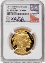 2015-W Proof Gold Buffalo 1 oz Mike Castle NGC PF70