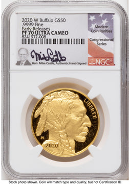 2020-W Proof Gold Buffalo 1 oz ER Mike Castle NGC PF70