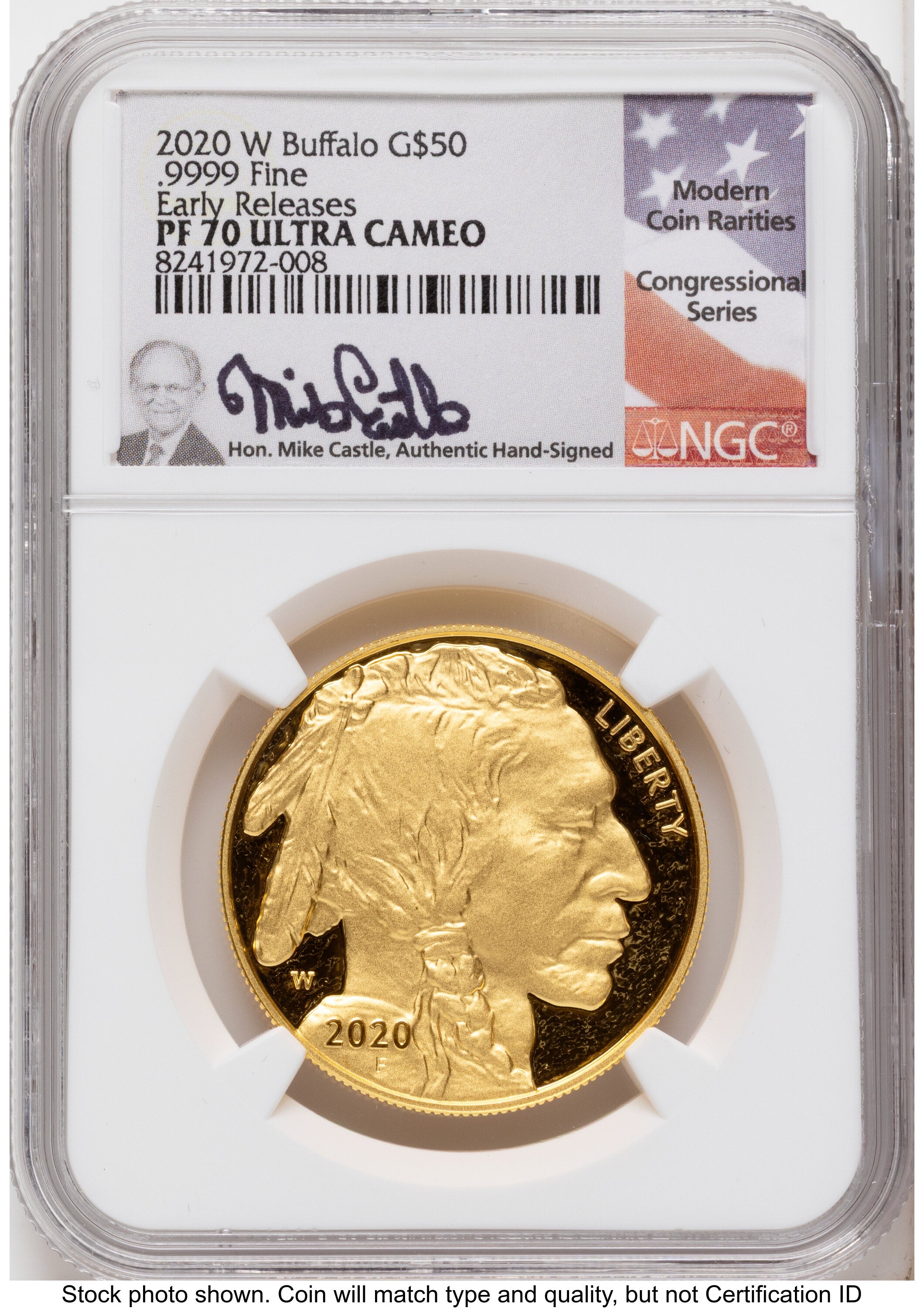 2020-W Proof Gold Buffalo 1 oz ER Mike Castle NGC PF70