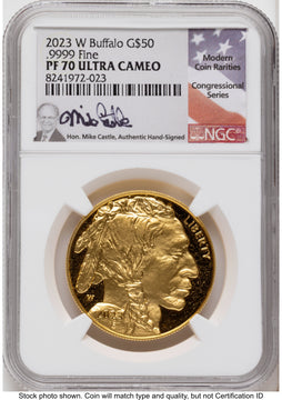 2023-W Proof Gold Buffalo 1 oz Mike Castle NGC PF70