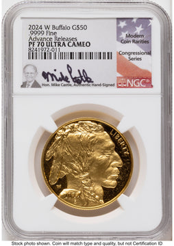 2024-W Proof Gold Buffalo 1 oz AR Mike Castle NGC PF70