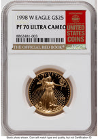 1998-W Proof Gold Eagle 1/2 oz Red Book NGC PF70