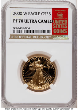 2000-W Proof Gold Eagle 1/2 oz Red Book NGC PF70