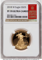 2018-W Proof Gold Eagle 1/2 oz Red Book NGC PF70