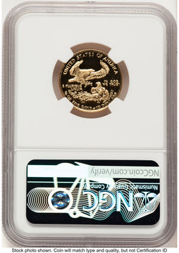 1989-P Proof Gold Eagle 1/4 oz Red Book NGC PF70