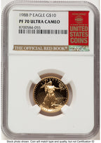 1988-P Proof Gold Eagle 1/4 oz Red Book NGC PF70