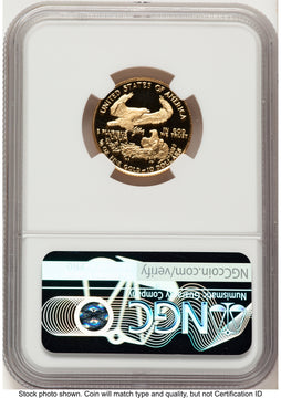 1991-P Proof Gold Eagle 1/4 oz Red Book NGC PF70