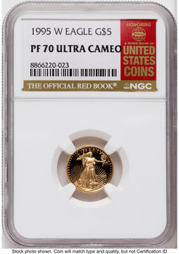 1995-W Proof Gold Eagle 1/10 oz Red Book NGC PF70