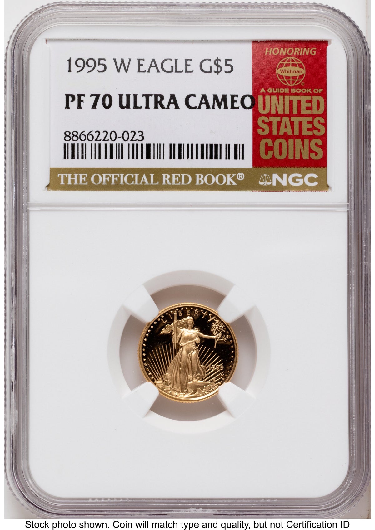 1995-W Proof Gold Eagle 1/10 oz Red Book NGC PF70