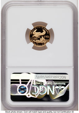 1995-W Proof Gold Eagle 1/10 oz Red Book NGC PF70