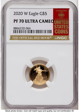 2020-W Proof Gold Eagle 1/10 oz Red Book NGC PF70