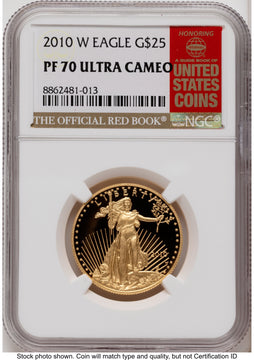 2010-W Proof Gold Eagle 1/2 oz Red Book NGC PF70